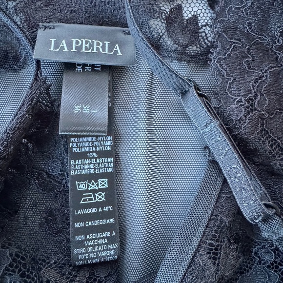 La Perla Sheer Black Lace Chemise - Picture 9 of 12